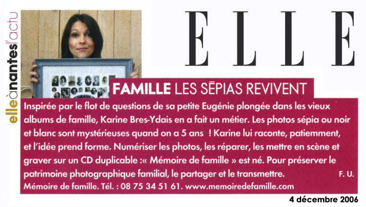 ELLE Magazine article dec 2006