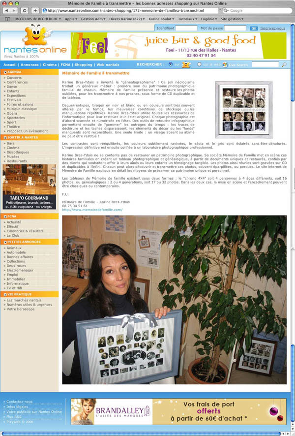 Nantes Online article Mmoire de Famille 2006